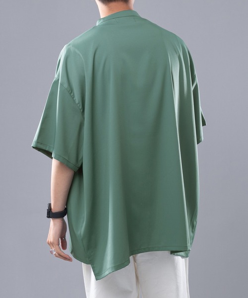 kutir（クティール）の「ルーズトロミアシメシャツ（シャツ/ブラウス・メンズ・ライトグリーン/スモークピンク/ブラック・LARGE/MEDIUM）」の14枚目の写真