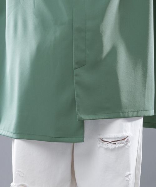 kutir（クティール）の「ルーズトロミアシメシャツ（シャツ/ブラウス・メンズ・ライトグリーン/スモークピンク/ブラック・LARGE/MEDIUM）」の16枚目の写真