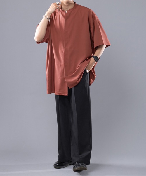 kutir（クティール）の「ルーズトロミアシメシャツ（シャツ/ブラウス・メンズ・ライトグリーン/スモークピンク/ブラック・LARGE/MEDIUM）」の19枚目の写真