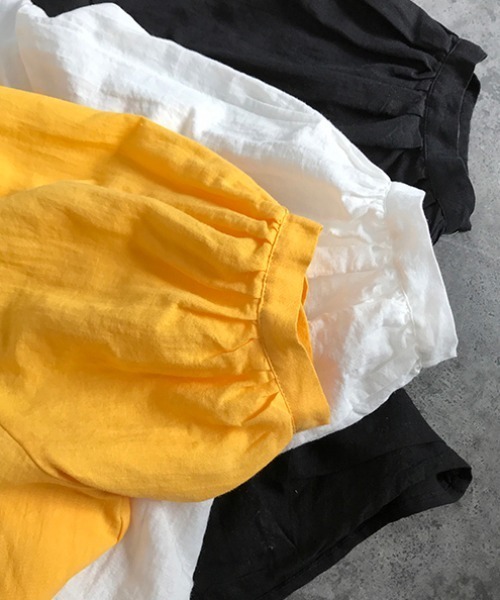 ABITOKYO（アビトーキョー）の「麻ライク五分袖ドルマンシャツブラウス（シャツ/ブラウス・レディース・ホワイト/ブラック/ブルー/イエロー/ピンク/オレンジ/カーキ/グレー/ネイビー/ブラウン/グリーン・FREE）」の12枚目の写真