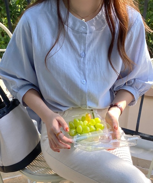 ABITOKYO（アビトーキョー）の「麻ライク五分袖ドルマンシャツブラウス（シャツ/ブラウス・レディース・ホワイト/ブラック/ブルー/イエロー/ピンク/オレンジ/カーキ/グレー/ネイビー/ブラウン/グリーン・FREE）」の17枚目の写真