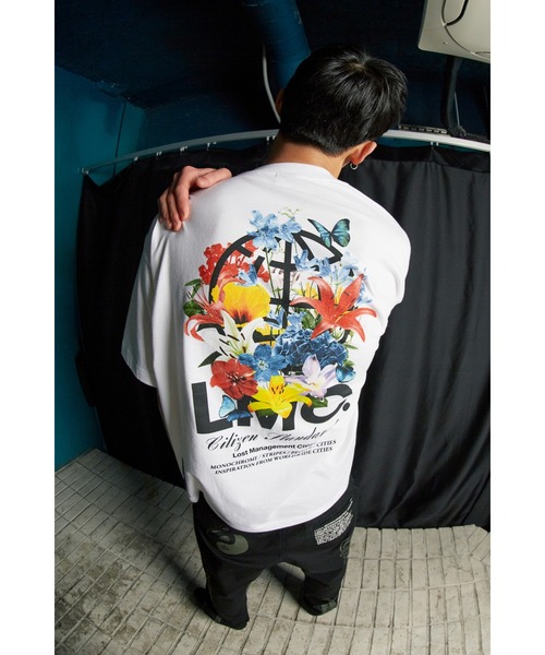 Tシャツ・カットソー LMC FLOWER GARDEN TEE black 0LM45STS209BLK FLOWER GARDEN TEE black - LMC | 엘엠씨