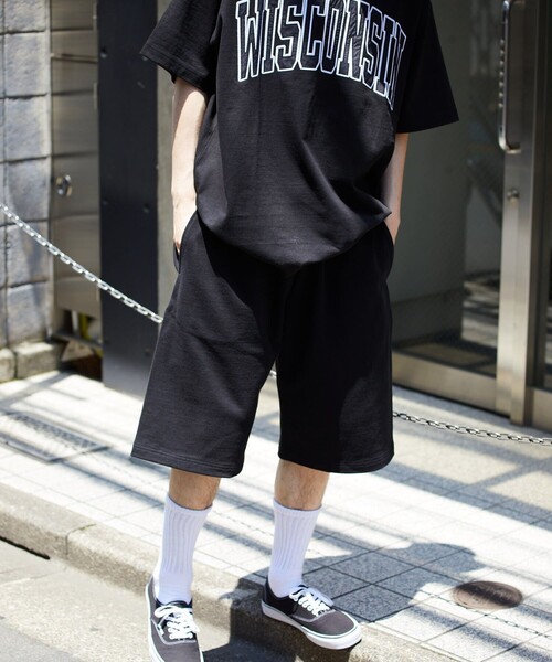 FREAK'S STORE（フリークスストア）の「HEAVY WEIGHT SWEAT SHORTS/ヘビーウェイト スウェット ショーツ/ワイド/イージーパンツ（その他パンツ・メンズ・グレー/ブラック/オフホワイト・MEDIUM/LARGE）」の3枚目の写真