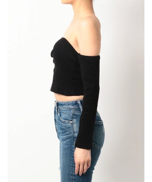 GYDA（ジェイダ）の「リブベアロンT（Tシャツ/カットソー・レディース・ブラック/オフホワイト・FREE）」の13枚目の写真