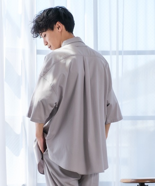 improves（インプローブス）の「麻レーヨン オーバーサイズ 半袖シャツ セットアップ対応（シャツ/ブラウス・メンズ・ライトグレー/ブラック/ネイビー/カーキ/ライトベージュ/キナリ・MEDIUM/LARGE）」の14枚目の写真