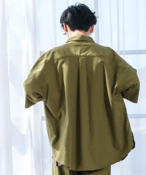 improves（インプローブス）の「麻レーヨン オーバーサイズ 半袖シャツ セットアップ対応（シャツ/ブラウス・メンズ・ライトグレー/ブラック/ネイビー/カーキ/ライトベージュ/キナリ・MEDIUM/LARGE）」の20枚目の写真