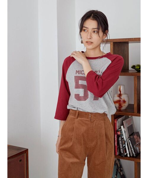 Ungrid（アングリッド）の「ナンバリング七分袖Tee（Tシャツ/カットソー・レディース・アイボリー/グレー/チャコールグレー・FREE）」の4枚目の写真