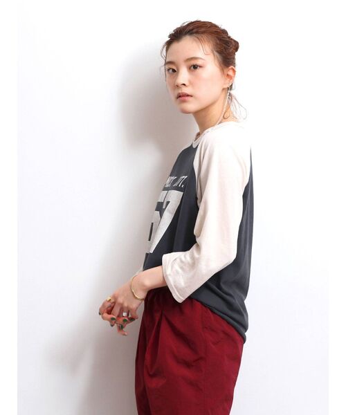 Ungrid（アングリッド）の「ナンバリング七分袖Tee（Tシャツ/カットソー・レディース・アイボリー/グレー/チャコールグレー・FREE）」の8枚目の写真