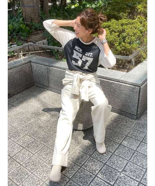 Ungrid（アングリッド）の「ナンバリング七分袖Tee（Tシャツ/カットソー・レディース・アイボリー/グレー/チャコールグレー・FREE）」の14枚目の写真