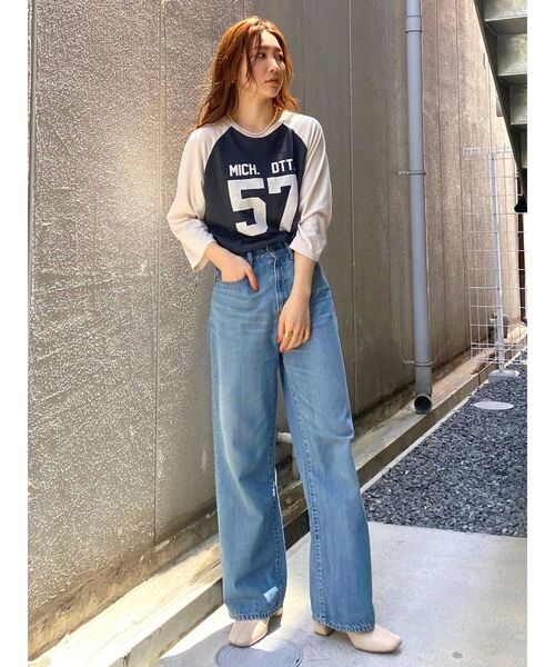 Ungrid（アングリッド）の「ナンバリング七分袖Tee（Tシャツ/カットソー・レディース・アイボリー/グレー/チャコールグレー・FREE）」の5枚目の写真