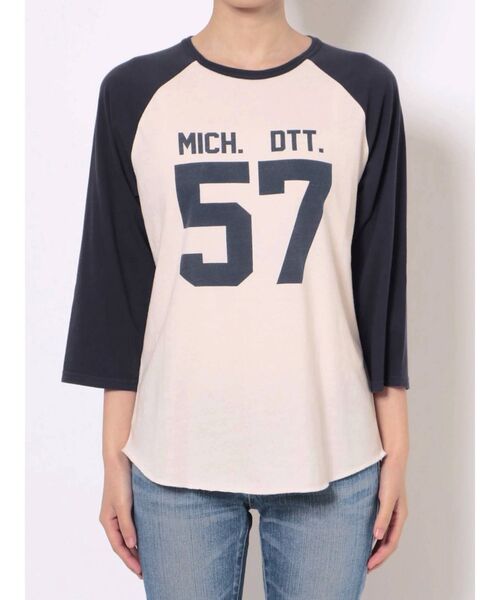 Ungrid（アングリッド）の「ナンバリング七分袖Tee（Tシャツ/カットソー・レディース・アイボリー/グレー/チャコールグレー・FREE）」の6枚目の写真