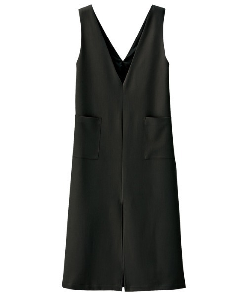 GeeRA（ジーラ）の「Ｖネックロングジャンパースカート（ジャンパースカート・レディース・ブラック/ベージュ・LARGE/XX-LARGE/SMALL/MEDIUM/X-LARGE）」の3枚目の写真