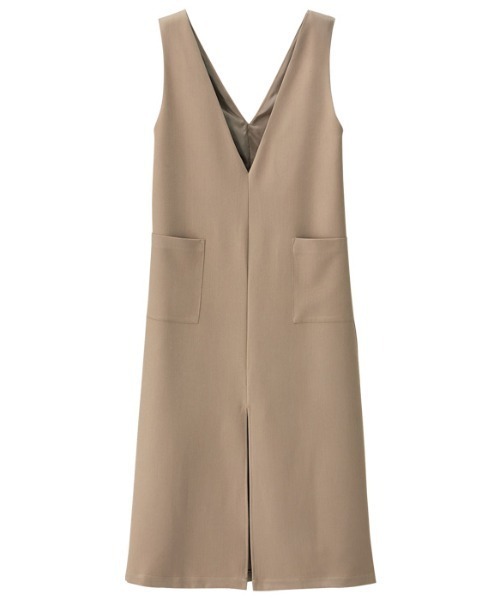 GeeRA（ジーラ）の「Ｖネックロングジャンパースカート（ジャンパースカート・レディース・ブラック/ベージュ・LARGE/XX-LARGE/SMALL/MEDIUM/X-LARGE）」の4枚目の写真