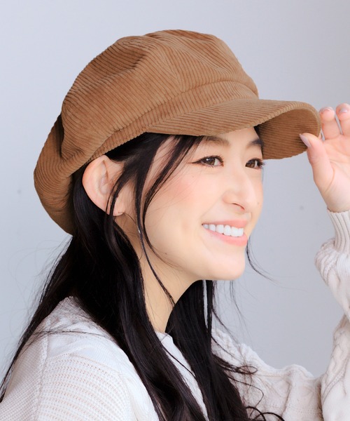 14+(イチヨンプラス)の「ふっくらコーデュロイキャスケット(キャスケット・レディース・ブラック/ベージュ/ネイビー/モカ・FREE)」の1枚目の写真