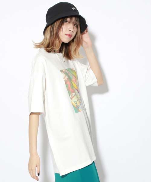 PBLIM（ページボーイリム）の「【PAGEBOYLIM】オイルアートT（Tシャツ/カットソー・レディース・ブラック/オフホワイト・MEDIUM/LARGE）」の6枚目の写真