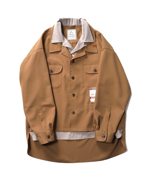 メゾン ミハラヤスヒロ ダブルレイヤード ワークシャツ ジャケット 44 Maison MIHARA YASUHIRO（メゾンミハラヤスヒロ）の「【Maison MIHARA