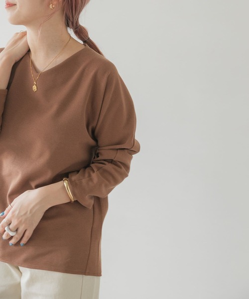 ITEMS URBANRESEARCH(アイテムズ アーバンリサーチ)の「カットミラノプルオーバー(Tシャツ/カットソー・レディース・キャメル/モカ/ピンク/ブラック/オフホワイト・FREE)」の4枚目の写真