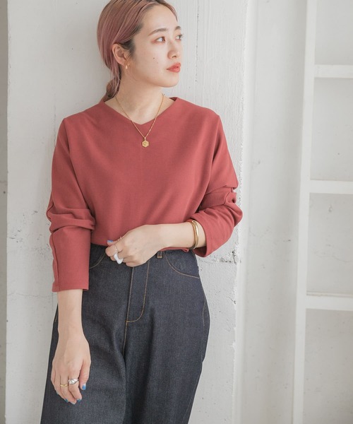 ITEMS URBANRESEARCH(アイテムズ アーバンリサーチ)の「カットミラノプルオーバー(Tシャツ/カットソー・レディース・キャメル/モカ/ピンク/ブラック/オフホワイト・FREE)」の5枚目の写真