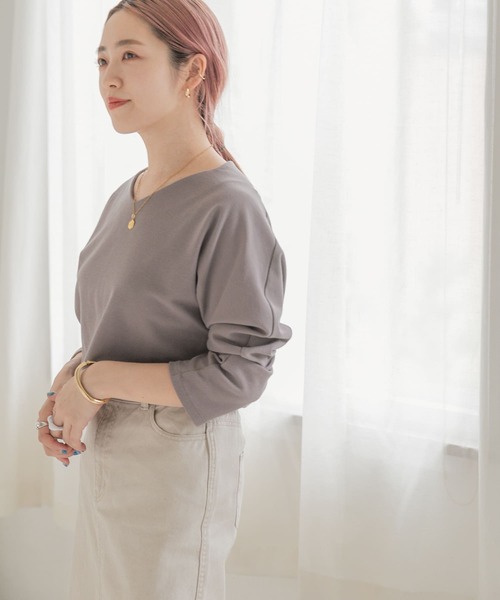 ITEMS URBANRESEARCH(アイテムズ アーバンリサーチ)の「カットミラノプルオーバー(Tシャツ/カットソー・レディース・キャメル/モカ/ピンク/ブラック/オフホワイト・FREE)」の3枚目の写真