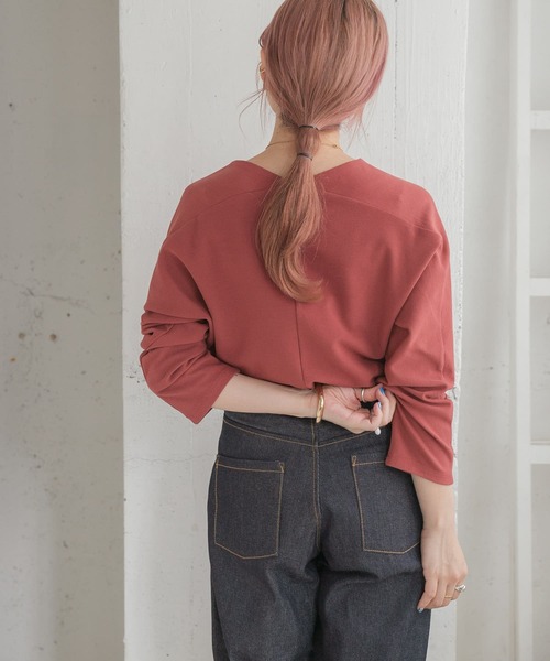 ITEMS URBANRESEARCH(アイテムズ アーバンリサーチ)の「カットミラノプルオーバー(Tシャツ/カットソー・レディース・キャメル/モカ/ピンク/ブラック/オフホワイト・FREE)」の7枚目の写真