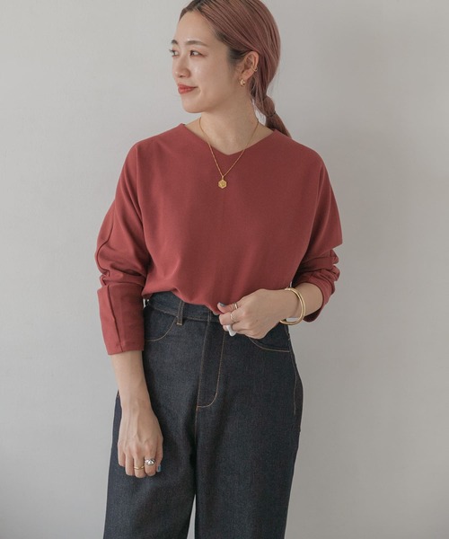 ITEMS URBANRESEARCH(アイテムズ アーバンリサーチ)の「カットミラノプルオーバー(Tシャツ/カットソー・レディース・キャメル/モカ/ピンク/ブラック/オフホワイト・FREE)」の8枚目の写真