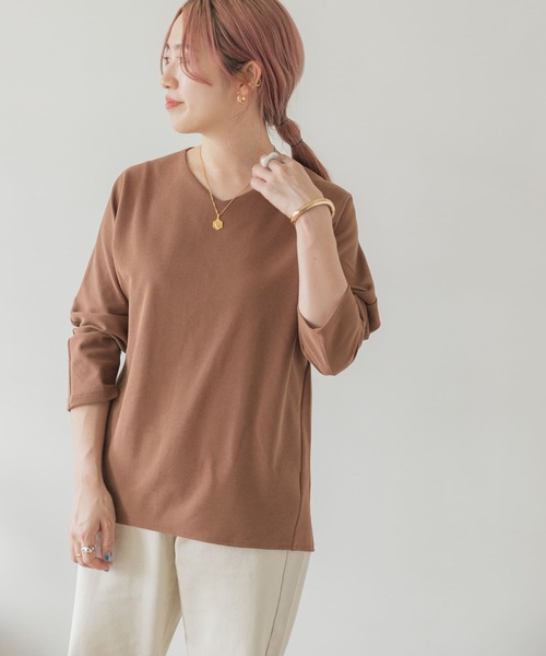 ITEMS URBANRESEARCH(アイテムズ アーバンリサーチ)の「カットミラノプルオーバー(Tシャツ/カットソー・レディース・キャメル/モカ/ピンク/ブラック/オフホワイト・FREE)」の13枚目の写真