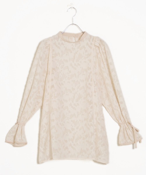 Bab（バブ）の「【WEB限定】ビッグカラーシアーブラウス（シャツ/ブラウス・レディース・ブラック/アイボリー・M）」の13枚目の写真