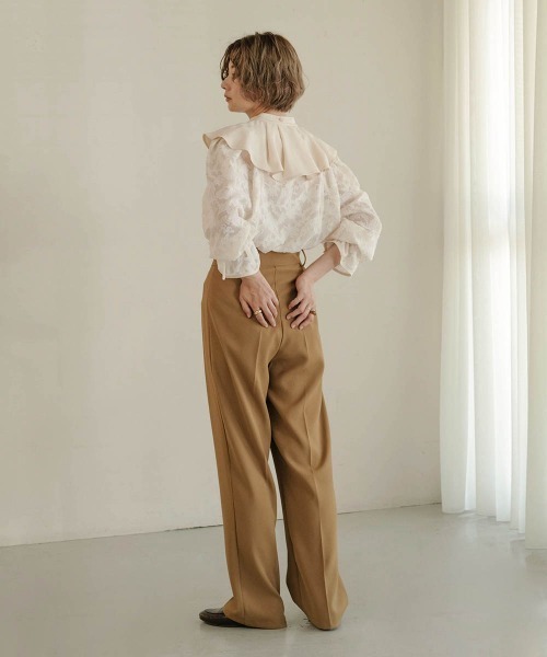 Bab（バブ）の「【WEB限定】ビッグカラーシアーブラウス（シャツ/ブラウス・レディース・ブラック/アイボリー・M）」の17枚目の写真