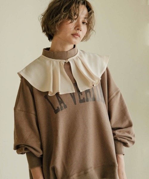 Bab（バブ）の「【WEB限定】ビッグカラーシアーブラウス（シャツ/ブラウス・レディース・ブラック/アイボリー・M）」の18枚目の写真