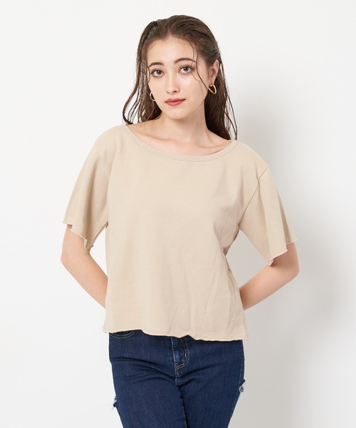 SPIRALGIRL（スパイラルガール）の「バックプリントミニ裏毛トップス（Tシャツ/カットソー・レディース・ブラック/ベージュ/パープル・FREE）」の20枚目の写真