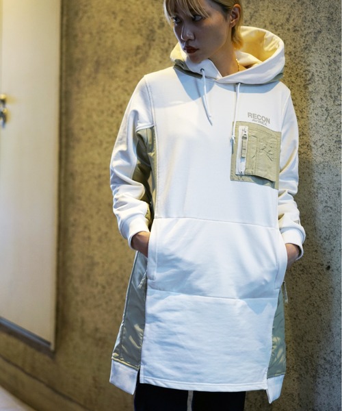 AVIREX（アヴィレックス）の「AH/ フーディーパーカーワンピースドレス/ HOODIE　PARKA　ONEPIECE DRESS（ワンピース・レディース・ブラック/オフホワイト/オリーブ・MEDIUM/SMALL）」の19枚目の写真