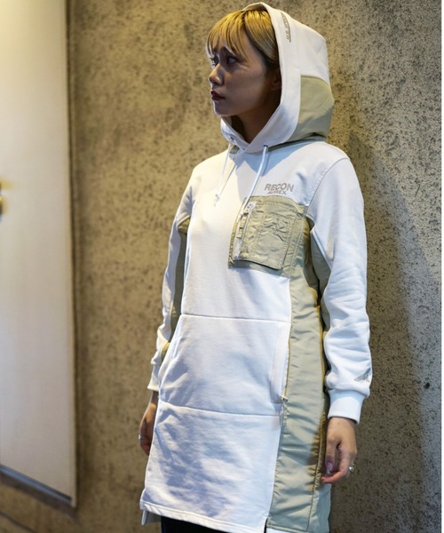 AVIREX（アヴィレックス）の「AH/ フーディーパーカーワンピースドレス/ HOODIE　PARKA　ONEPIECE DRESS（ワンピース・レディース・ブラック/オフホワイト/オリーブ・MEDIUM/SMALL）」の17枚目の写真