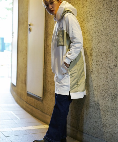 AVIREX（アヴィレックス）の「AH/ フーディーパーカーワンピースドレス/ HOODIE　PARKA　ONEPIECE DRESS（ワンピース・レディース・ブラック/オフホワイト/オリーブ・MEDIUM/SMALL）」の14枚目の写真