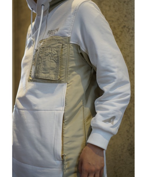 AVIREX（アヴィレックス）の「AH/ フーディーパーカーワンピースドレス/ HOODIE　PARKA　ONEPIECE DRESS（ワンピース・レディース・ブラック/オフホワイト/オリーブ・MEDIUM/SMALL）」の11枚目の写真