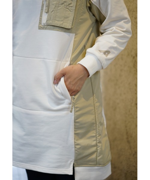 AVIREX（アヴィレックス）の「AH/ フーディーパーカーワンピースドレス/ HOODIE　PARKA　ONEPIECE DRESS（ワンピース・レディース・ブラック/オフホワイト/オリーブ・MEDIUM/SMALL）」の10枚目の写真