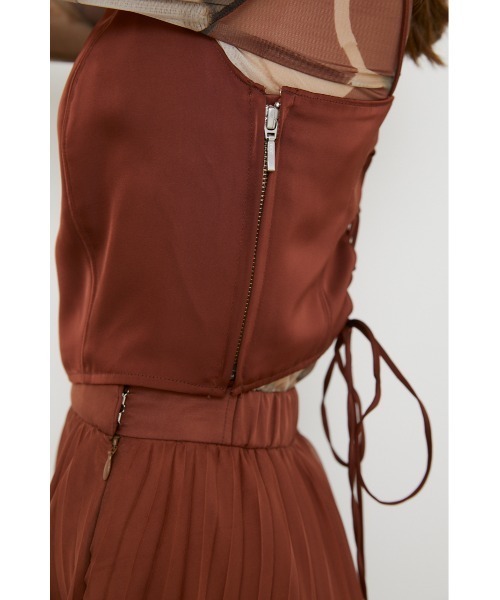 rienda（リエンダ）の「バックレースアップビスチェ（キャミソール・レディース・ライトブルー/ブラック/ブラウン・FREE）」の4枚目の写真