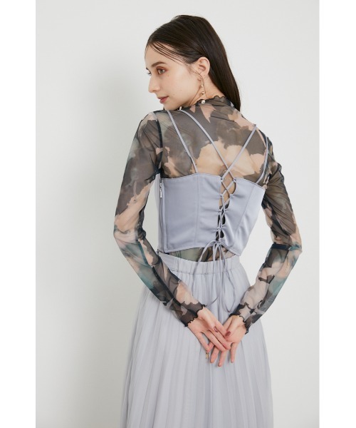 rienda（リエンダ）の「バックレースアップビスチェ（キャミソール・レディース・ライトブルー/ブラック/ブラウン・FREE）」の13枚目の写真