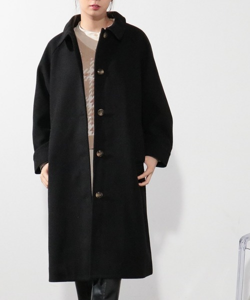 Honeys(ハニーズ)の「ステンカラーコート(ステンカラーコート・レディース・ブラック/ベージュ/アイボリー/モカ・S/M/L)」の2枚目の写真