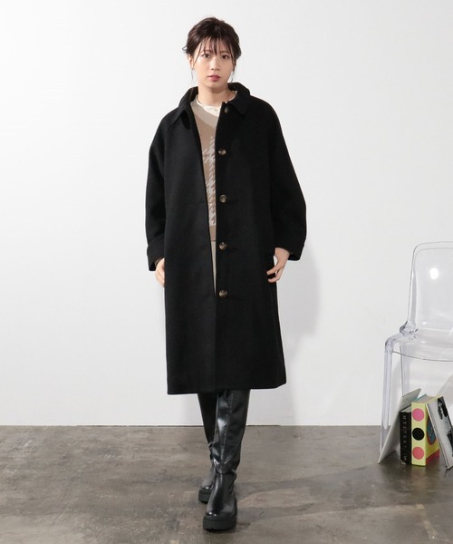 Honeys(ハニーズ)の「ステンカラーコート(ステンカラーコート・レディース・ブラック/ベージュ/アイボリー/モカ・S/M/L)」の5枚目の写真