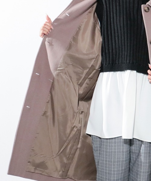 Honeys(ハニーズ)の「ステンカラーコート(ステンカラーコート・レディース・ブラック/ベージュ/アイボリー/モカ・S/M/L)」の14枚目の写真