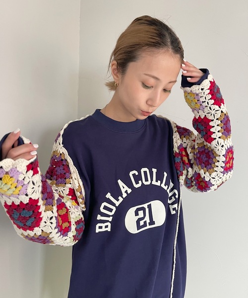 SANSeLF（サンセルフ）の「【SANSeLF】crochet knit bolero　sanw21a036（カーディガン/ボレロ・レディース・ホワイト/ブラック・FREE）」の7枚目の写真