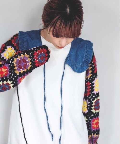 SANSeLF（サンセルフ）の「【SANSeLF】crochet knit bolero　sanw21a036（カーディガン/ボレロ・レディース・ホワイト/ブラック・FREE）」の15枚目の写真