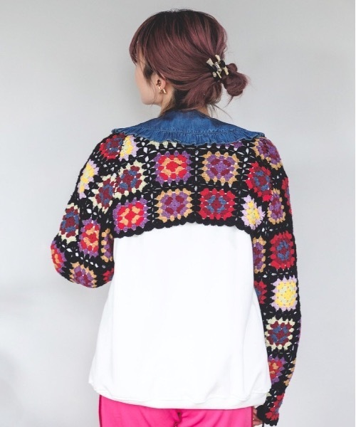 SANSeLF（サンセルフ）の「【SANSeLF】crochet knit bolero　sanw21a036（カーディガン/ボレロ・レディース・ホワイト/ブラック・FREE）」の17枚目の写真