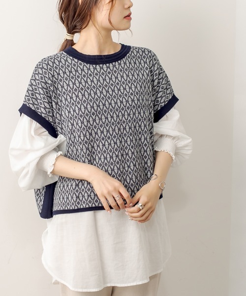 PUAL CE CIN（ピュアルセシン）の「ジャガードベスト（ベスト・レディース・スミクロ/ブラウン/ネイビー・FREE）」の20枚目の写真