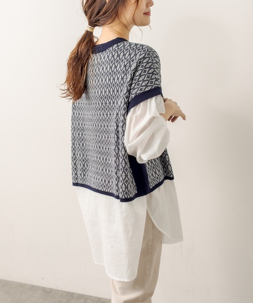 PUAL CE CIN（ピュアルセシン）の「ジャガードベスト（ベスト・レディース・スミクロ/ブラウン/ネイビー・FREE）」の18枚目の写真