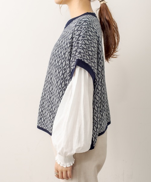 PUAL CE CIN（ピュアルセシン）の「ジャガードベスト（ベスト・レディース・スミクロ/ブラウン/ネイビー・FREE）」の19枚目の写真