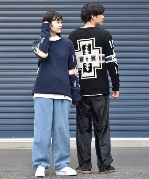 PENDLETON（ペンドルトン）の「【WEB限定/SHIPS別注】PENDLETON: ウォッシャブル リラックスフィット プルオーバー ニット（ニット/セーター・メンズ・ブラック/ベージュ/ネイビー・SMALL/MEDIUM/LARGE/X-LARGE）」の5枚目の写真