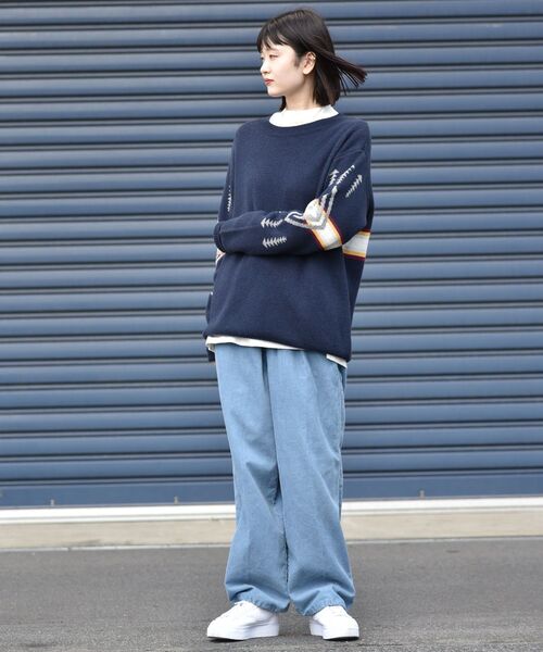 PENDLETON（ペンドルトン）の「【WEB限定/SHIPS別注】PENDLETON: ウォッシャブル リラックスフィット プルオーバー ニット（ニット/セーター・メンズ・ブラック/ベージュ/ネイビー・SMALL/MEDIUM/LARGE/X-LARGE）」の10枚目の写真