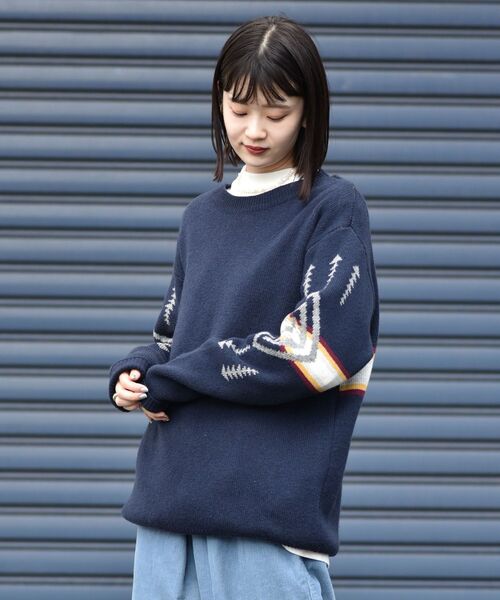 PENDLETON（ペンドルトン）の「【WEB限定/SHIPS別注】PENDLETON: ウォッシャブル リラックスフィット プルオーバー ニット（ニット/セーター・メンズ・ブラック/ベージュ/ネイビー・SMALL/MEDIUM/LARGE/X-LARGE）」の21枚目の写真