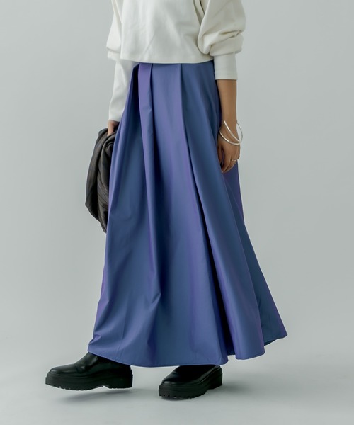 mystic（ミスティック）の「タフタラップタックスカート（スカート・レディース・ブラック/パープル/バーガンディー・1/2）」の2枚目の写真